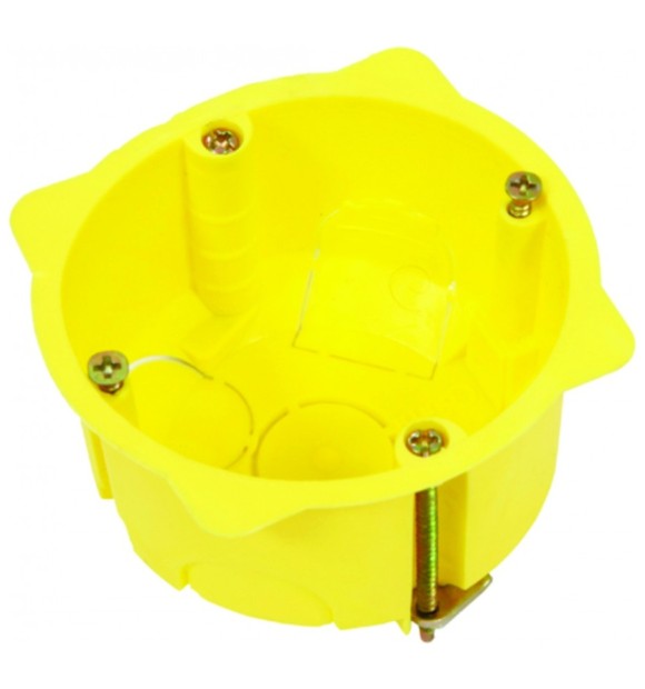 Doza aparat rigips Ø65x50 mm, plastic ignifug galben, montaj incastrat
