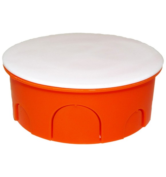 Doza de legatura rotunda Ø72x30 mm, plastic ignifug, montaj sub tencuiala