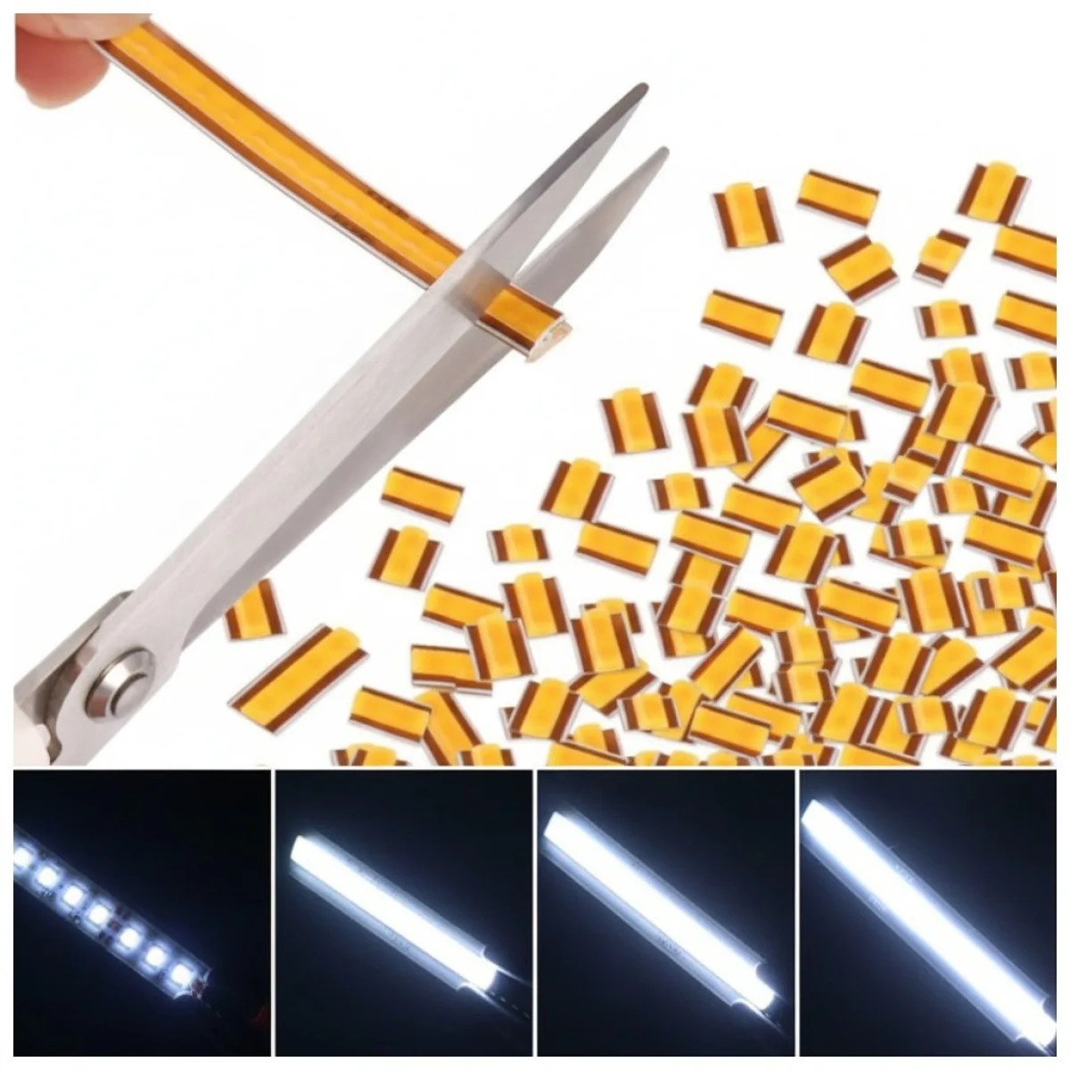 Banda LED COB Free Cut 24V 13W/m 6400K alb rece, 5m IP20