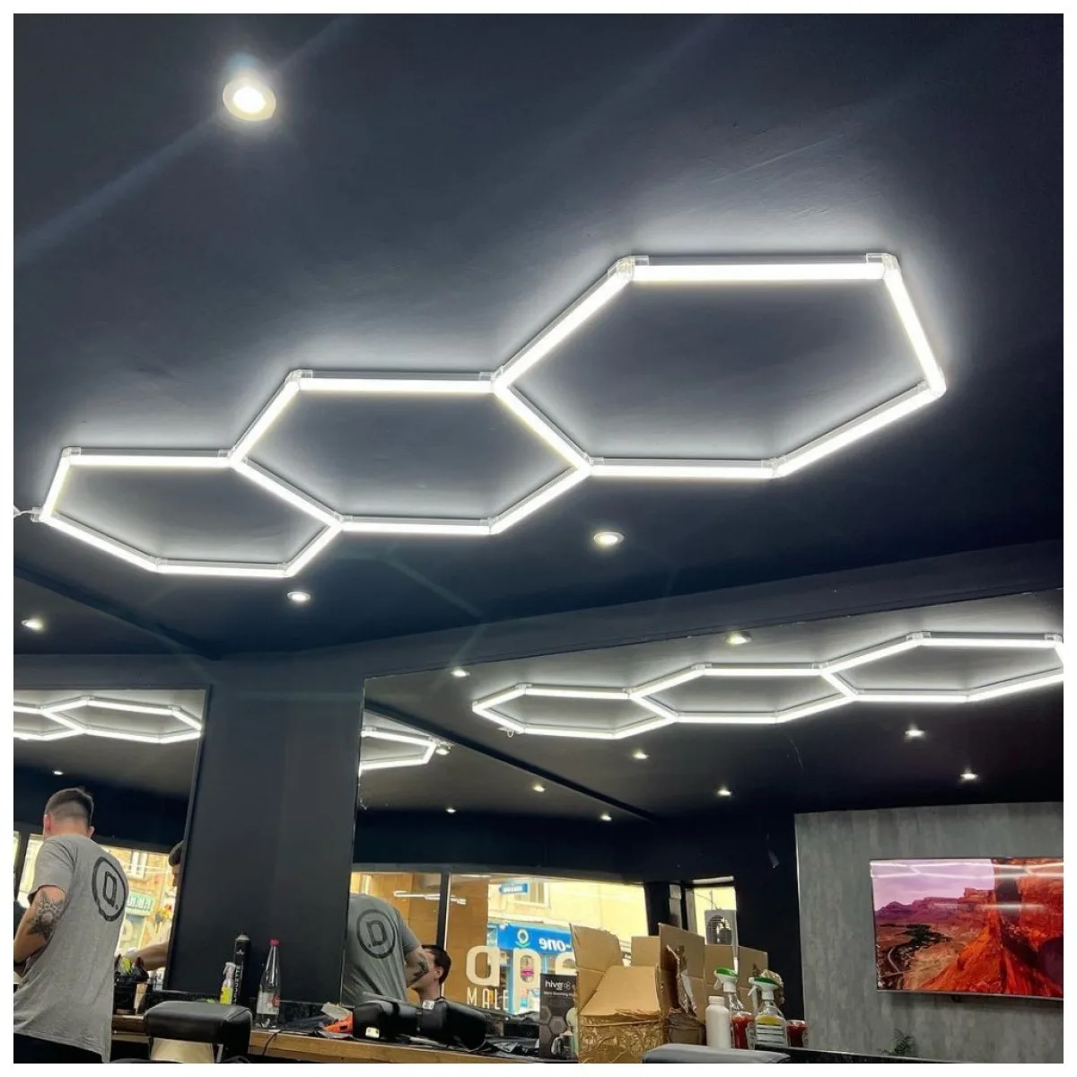 Set 3 Hexagoane LED Honeycomb 128W, Tuburi 568mm, IP20