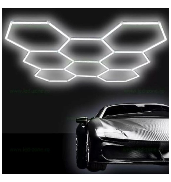 Set 8 Hexagoane LED Honeycomb 210W, Tuburi 440mm, Plafon Garaj