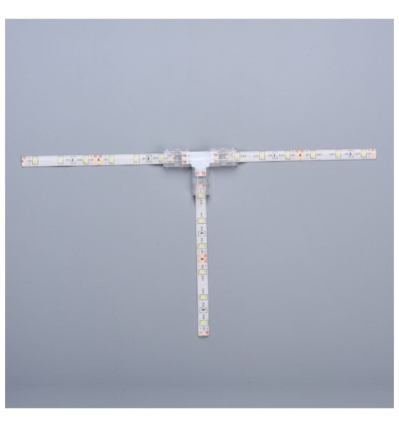 Conector T pentru banda LED 8mm, 4 pini, 12V/24V, fara lipire