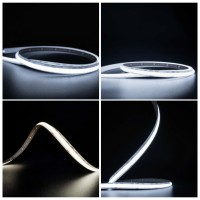 Banda LED FCOB 24V 10W/m 6500K Lumina Rece IP20 5m - vedere laterala