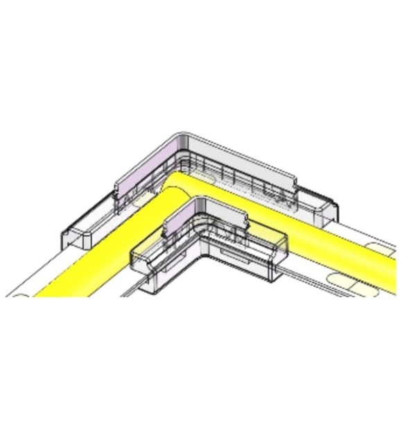 Conector L PCB 8mm IP20 pentru banda LED monocolor 12V/24V, 2 pini