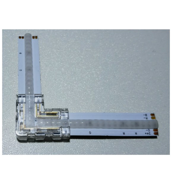 Conector L 90 grade banda LED RGB 10mm 4 pini IP20 12V/24V