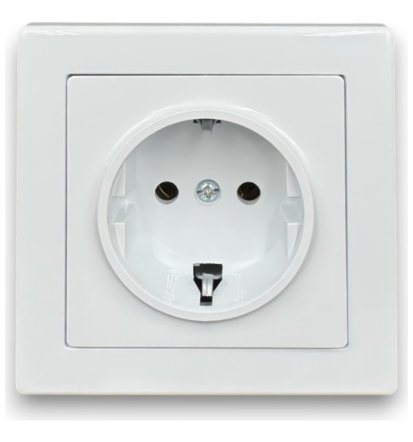Priza Schuko simpla cu contact de protectie, 250V, 16A, IP20