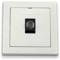 Priza antena TV tip F, conector coaxial, IP20, montaj ingropat