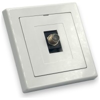 Priza antena TV tip F, conector coaxial, IP20, montaj ingropat - vedere laterala