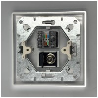 Priza combinata TV + retea CAT.5E (RJ45), montaj ingropat, IP20 - detaliu