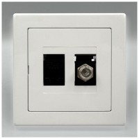 Priza combinata TV + retea CAT.5E (RJ45), montaj ingropat, IP20 - ambalaj
