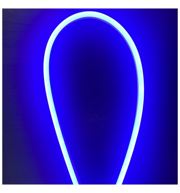 Neon Flex LED Albastru 220V 10W/m IP65 SMD2835 15x26mm rola 50m