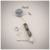Suport suspendare cu alimentare tub neon flex 360 grade Ø22mm