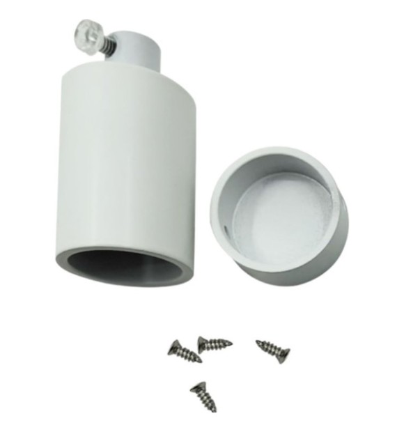 Conector Alimentare Banda LED Neon Flex Rotund 220V, Aluminiu Φ27mm