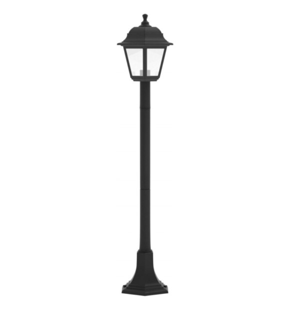 Stalp Iluminat Exterior Negru 1.2m, 40W E27, IP44, Sticla si Rasina