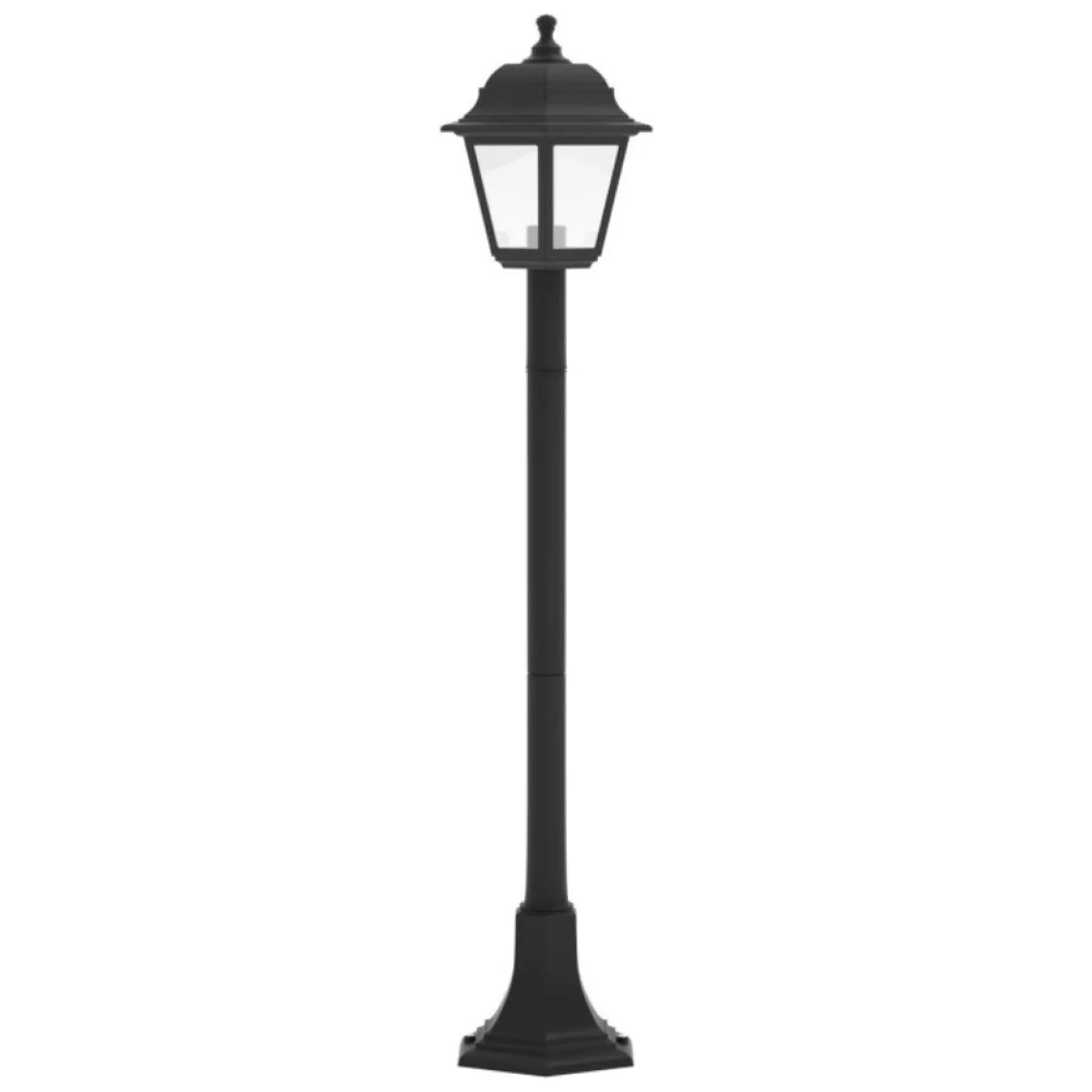 Stalp Iluminat Exterior Negru 1.2m, 40W E27, IP44, Sticla si Rasina