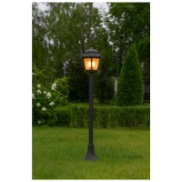 Stalp Iluminat Exterior Negru 1.2m, 40W E27, IP44, Sticla si Rasina