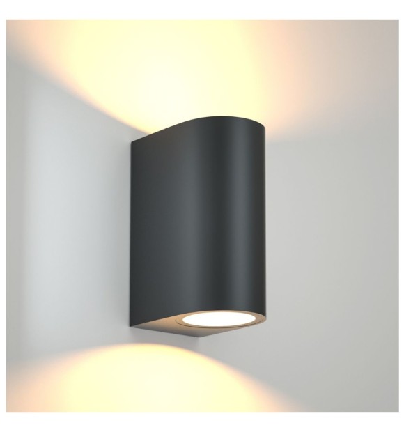 Aplica LED exterior negru IP44, 2x GU10 max 5W, lumina sus-jos 147mm