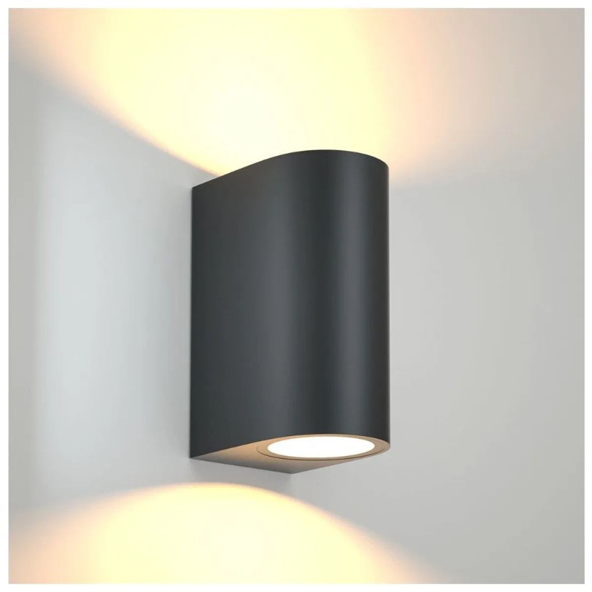 Aplica LED exterior negru IP44, 2x GU10 max 5W, lumina sus-jos 147mm