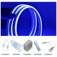 Neon Flex LED Albastru 220V 10W/m IP65 SMD2835 8x16mm, rola 50m