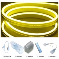Neon Flex LED Galben 220V SMD2835 8x16mm IP65, 10W/m rola 50m