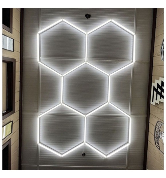 Kit 5 Hexagoane LED Honeycomb T5 144W, tub 440mm, montaj modular
