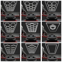 Kit 5 Hexagoane LED Honeycomb T5 144W, tub 440mm, montaj modular