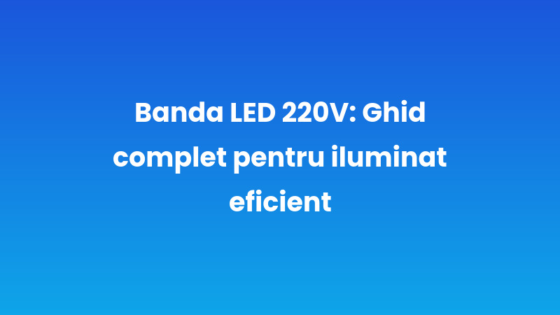 Banda LED 220V: Ghid complet pentru iluminat eficient